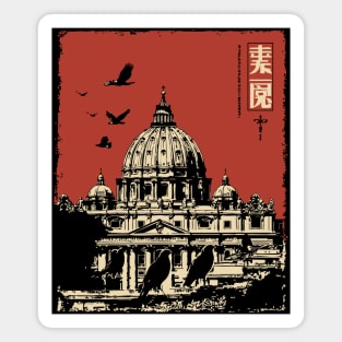 Vatican City St. Peter's Basilica Vintage Art Magnet